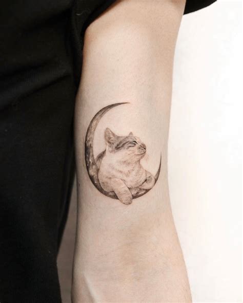 cat moon tattoo|moon and cat tattoo meaning.